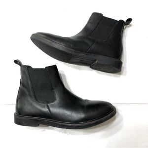 ZARA Black Leather Ankle Boots • Kid Sz 2